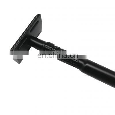 High Quality Closed Comb Black Stainless Steel Portable Safety Razor