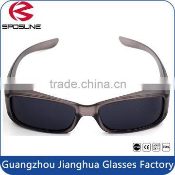 Shatterproof frame eye nearsighted sun shades fit over glasses brown frame dark polarized lens for cycling driving riding