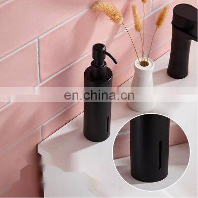 Matte Black Stainless Steel Shower Liquid Squeeze Hand Sanitizer Home Bathroom Accessories Kitchen Metal Soap Pump Dispensers photo-5