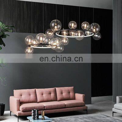 Modern LED Pendant Light Living Room Bedroom Fashion Ceiling Chandelier Indoor Decor Glass Ball LED Pendant Lights