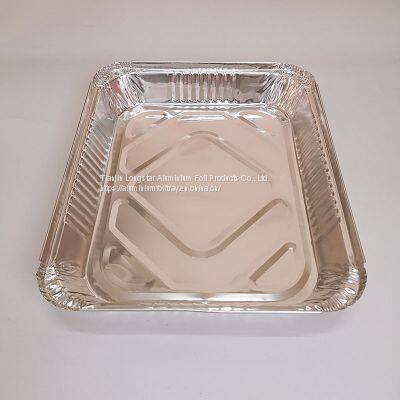 Medium Rectangular Aluminum Foil Tableware Catering Kitchen Hotel Barbecue Baking Oven Tray Food Grade Environmental Protection Recyclable photo-5