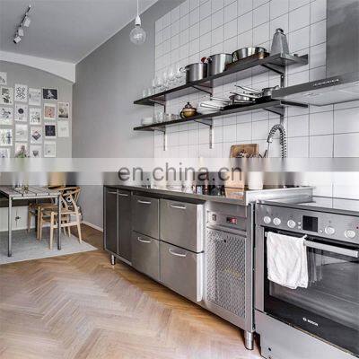 Discontinued Motorized Electric Modular 304 Stainless Steel Wall Kitchen Cabinets Metal Modular photo-2