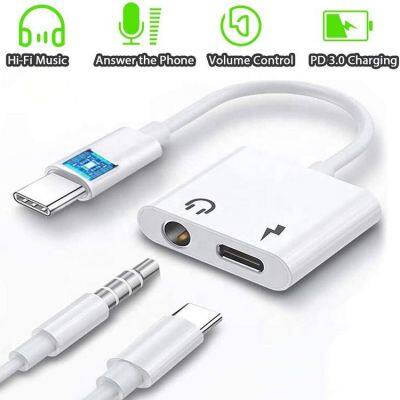 Dual USB Type C Splitter DAC 2 in 1 Audio Fast Charge Type C to 3.5mm Headphone Adapter for S20 Ultra S10 9 Note10 Plus photo-5