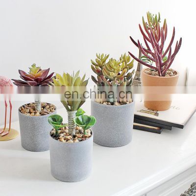 Factory Direct Sales Mini Cute Lifelike Cheap Garden Decor Faux Potted Plants And Succulents Artificial Flower Plant Home