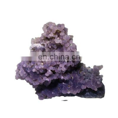 Novelty Gifts Crystals Healing Stones Amethyst Semi-Precious Stone Grape Agate Botryoidal Purple Chalcedony Crystal Crafts