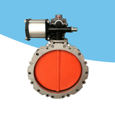 High quality pneumatic dust removal butterfly valve durable double flange butterfly valve