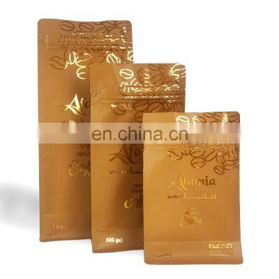 Customization Gravure Printing 250g 500g 1kg Coffee Bag Mylar Single Zip Lock Packaging Bags