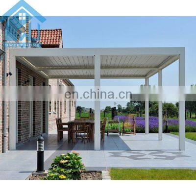 Waterproof Aluminum Patio Coverings Electric Opening Pergola Roof System