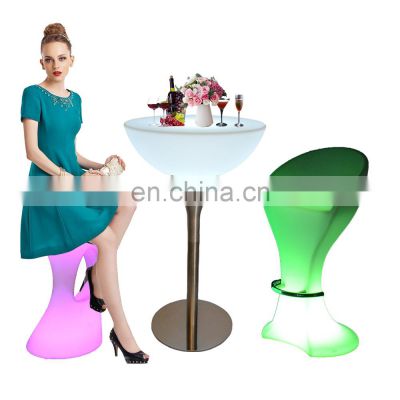 chair bar /Time Modern PE Plastic Shell Material Outdoor Furniture LED Light Glowing Bar Led Chair