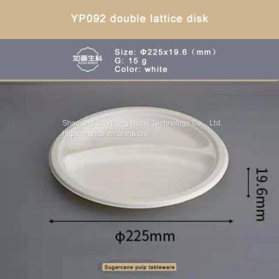 YP103 Triple Disc/YP080 Round Dinner Plate/Sugarcane Pulp is Degradable photo-3