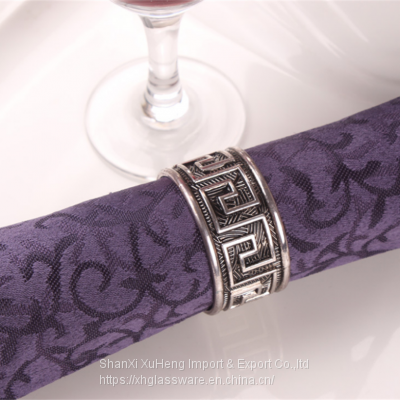 Silver And Black Antique Embossed Metal Napkin Rings For Ideal Table Decoration And Lovely Gift For Any Occasion photo-4