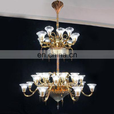 Modern hotel lobby luxury crystal hanging light big european crystal chandelier