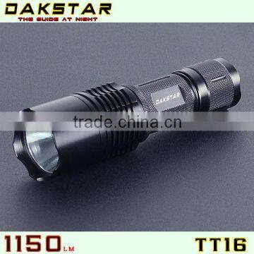 DAKSTAR TT16 LED 1150LM CREE XML T6 18650 Superbright Police Emergency Aluminum Tactical Outdoor Rechargeable Flash Light