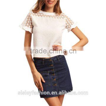 Woman T-shirts new t shirt design high quality lace t shirt high quality fashion t shirt TS085