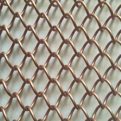 Aluminum Cascade Chain Decorative Golden Metal Steel Wire Mesh Ceiling Decor Wire Mesh Curtain Fabric for Screen Room Dividers