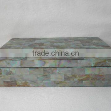 High end quality best selling Blue MOP rectangular box from Vietnam