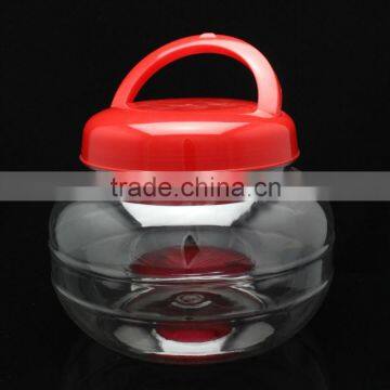 3400ml Cheap Round Clear Plastic Crunchy Candy Jars for Sale With Hand Lift Lid