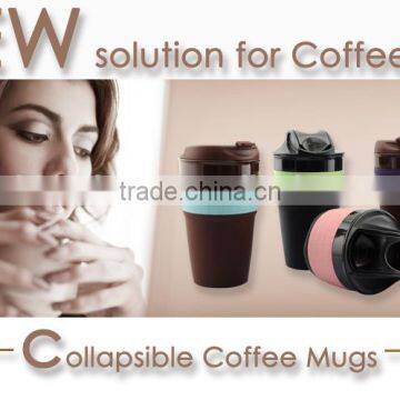 BPA Free Cup Patent Platinum Silicone Coffee Mug Collapsible Cup                        
                                                Quality Choice