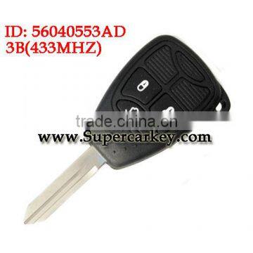 Best quality 2+1 Button remote key with 433MHZ(FCC :56040553AD) for Chrysler