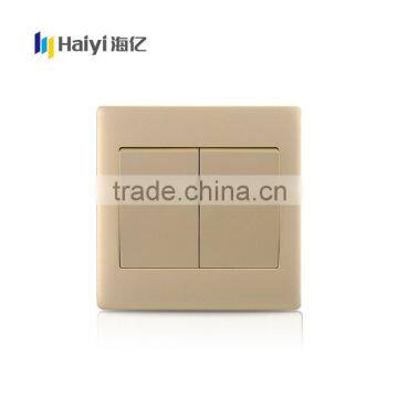 Vietnam market pc material gold color 2 gang 1 way light switch                        
                                                                                Supplier's Choice