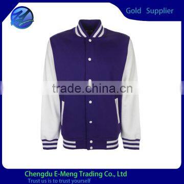 Wholesale New Style Plain Button Up Varsity Jacket Wool Varsity Jacket Baseball Jacket Quality Choice