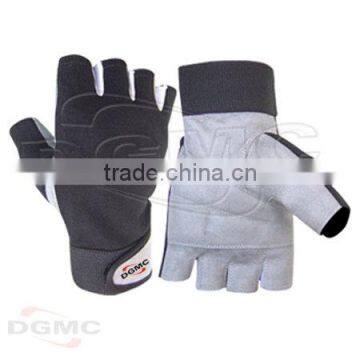 Finger less weight lifting gym gloves