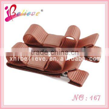 Wholesale accessories handmade grosgrain ribbon with metal clip