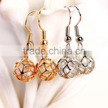 Fashion crystal hoop earrings clear white rhinestone earrings bridal earrings