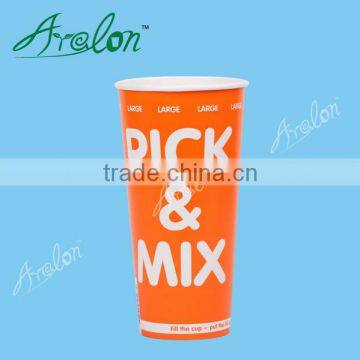 Double PE coated paper cups with lids for cold drink