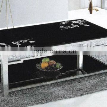 modern tempered glass&metal coffee end table living room furniture TA-003