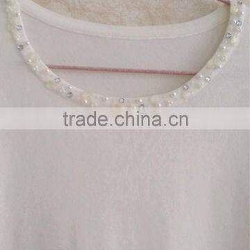 Three Quarter Sleeve Knitting Wear Lace Pullover for Lady photo-2