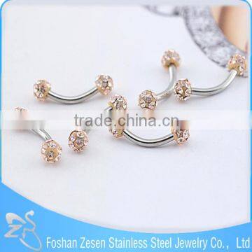 China Manufacturer Piercing Medical Steel Purple Crystal Custom Eyebrow Rings photo-5