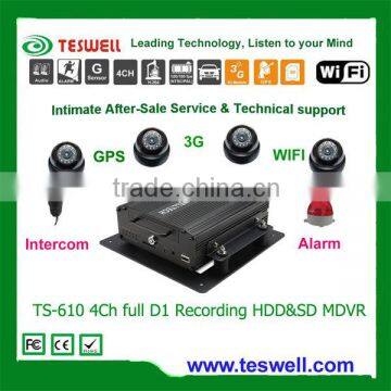 CCTV DVR full D1 recording vehicle blackbox dvr 4 cameras MDVR