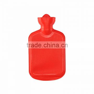 BS double ribbed red natural rubber hot water bottle