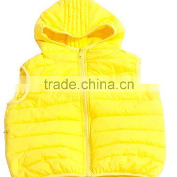 kids padding winter vest with yellow color