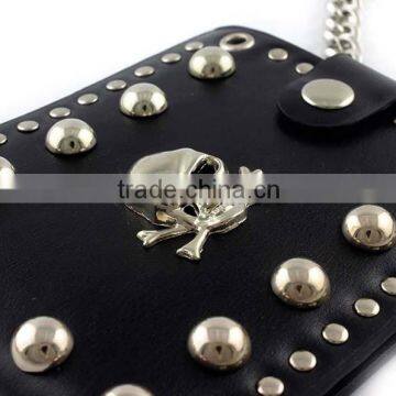 Men's Skull Biker Studded Leather Unique Wallet Chains With a Jeans Long Key Chain photo-5
