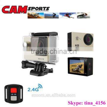Full HD 1080p WiFi sport camera with 2.4G RF remote control bracelet