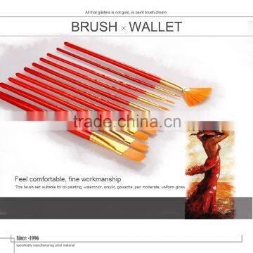 Wholesale 10pcs Wooden Handle Nylon Hair Artist Painting Brush Quality Choice photo-5