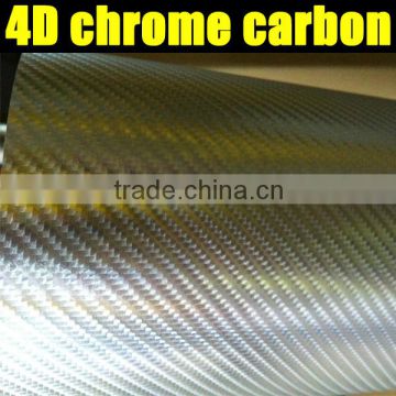 4D Chrome Carbon Fiber Car Body Sticker Air Bubble Free 1.52x30m