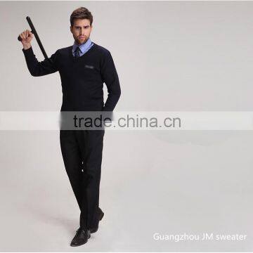 High Quality Mens Winter Knitted Black Sweater Work Wear Security Guard Uniform photo-3