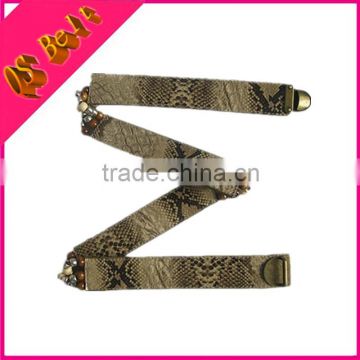 Fashion Snake Skin PU Leather Beaded Belt Patterns