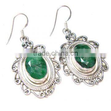 Emerald Quartz earrings 925 sterling silver jewellery Handmade earrings silver jewelry