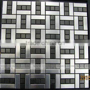 Hot sale Square shape stainless mosaic tile YX-CM03 decorative wall .