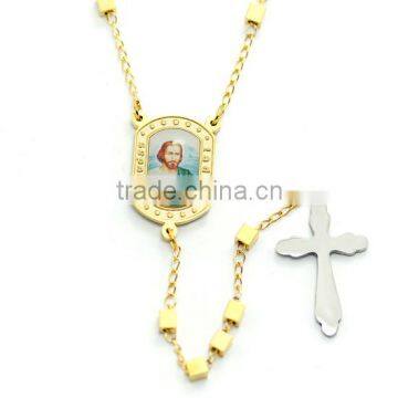 jesus christ bead necklace in stainless steel rosary chain beads for rosary making gold filled square beads