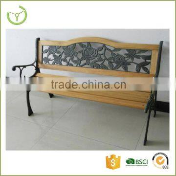 2016 new wood slats cast iron bench/garden chair/high quality chair/waterproof outdoor park PVC backrest chair HL-B-15006