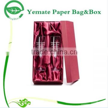 best quality luxury red printed double wine glass bottle packaging box