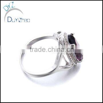 New fashion heart design white gold plated crystal wedding ring