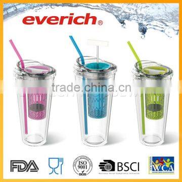 Professional Best Quality Custom Fruit Infuser tumbler with french press