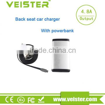 Veister 2016 new model 24W 4-Port Front and Back Seat Car Charger usb multi charger for outdoor