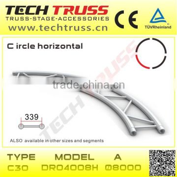 C40-DR04008H aluminum flat circular truss , horizontal arc truss, exhibition truss